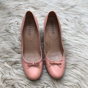 Anyi Lu Shoes - Anyi Lu Pink Patent Ballet Heels Anyi Lu Shoes - Anyi Lu Pink Patent Ballet Heels